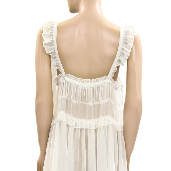 Intimately Free People Moon Phase Midi Slip Dress Ruffle Swingy Sheer M 277737 - Picture 8 of 9